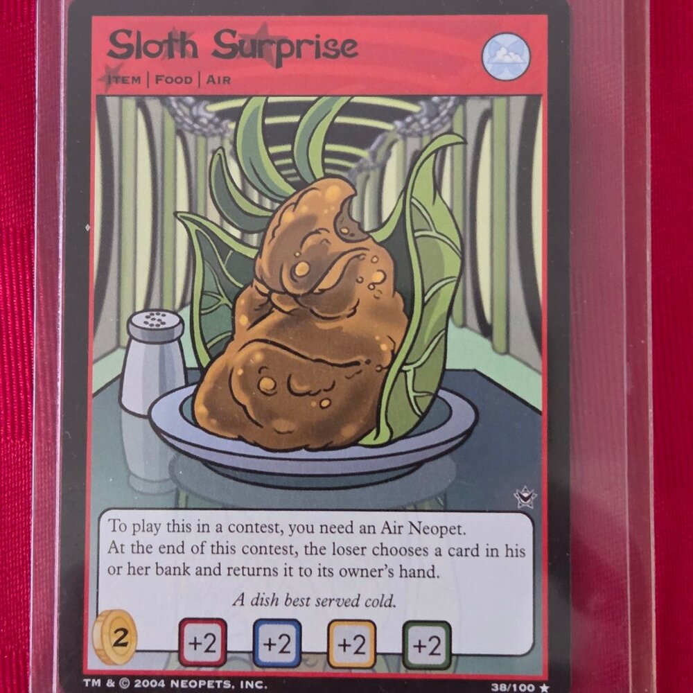 2004 NEOPETS, SLOTH SURPRISE CARD!!!